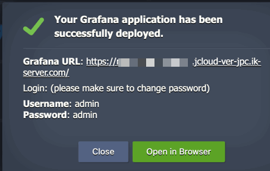 grafana confirm