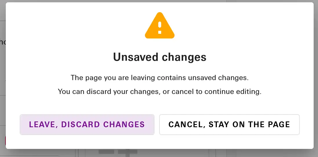 Unsaved changes warning in Angular